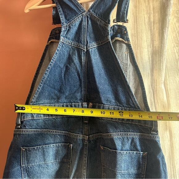 Free People Sunkissed Denim Short Overalls‎ Zip Front Jean Shortalls NEW Size 29 - Picture 6 of 7
